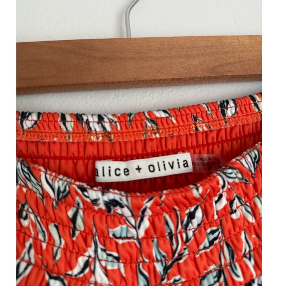 Alice + Olivia Tokyo High-Tech Floral Joggers in Orange - Picture 6 of 7